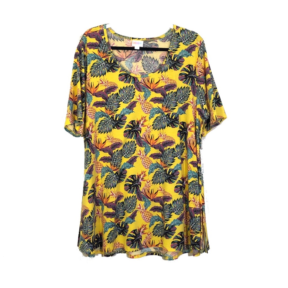 Tropical Print Sunshine Yellow with Swingy Tee—Size 2XL—NWT